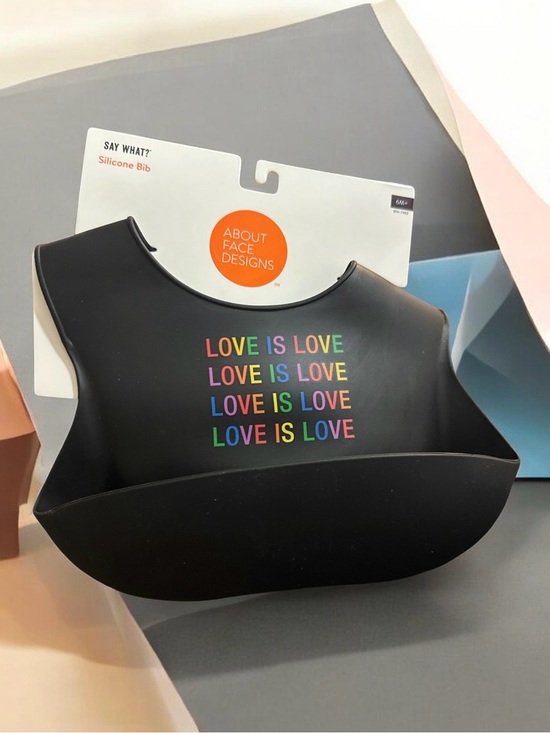 Other - About Face Designs "Love Is Love" Black Silicone Baby Bib
